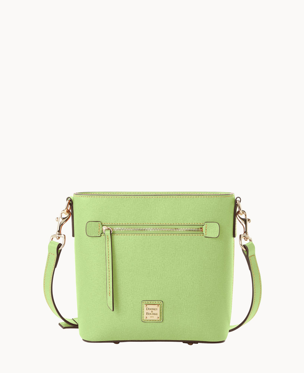 Saffiano Small Zip Crossbody - Key Lime