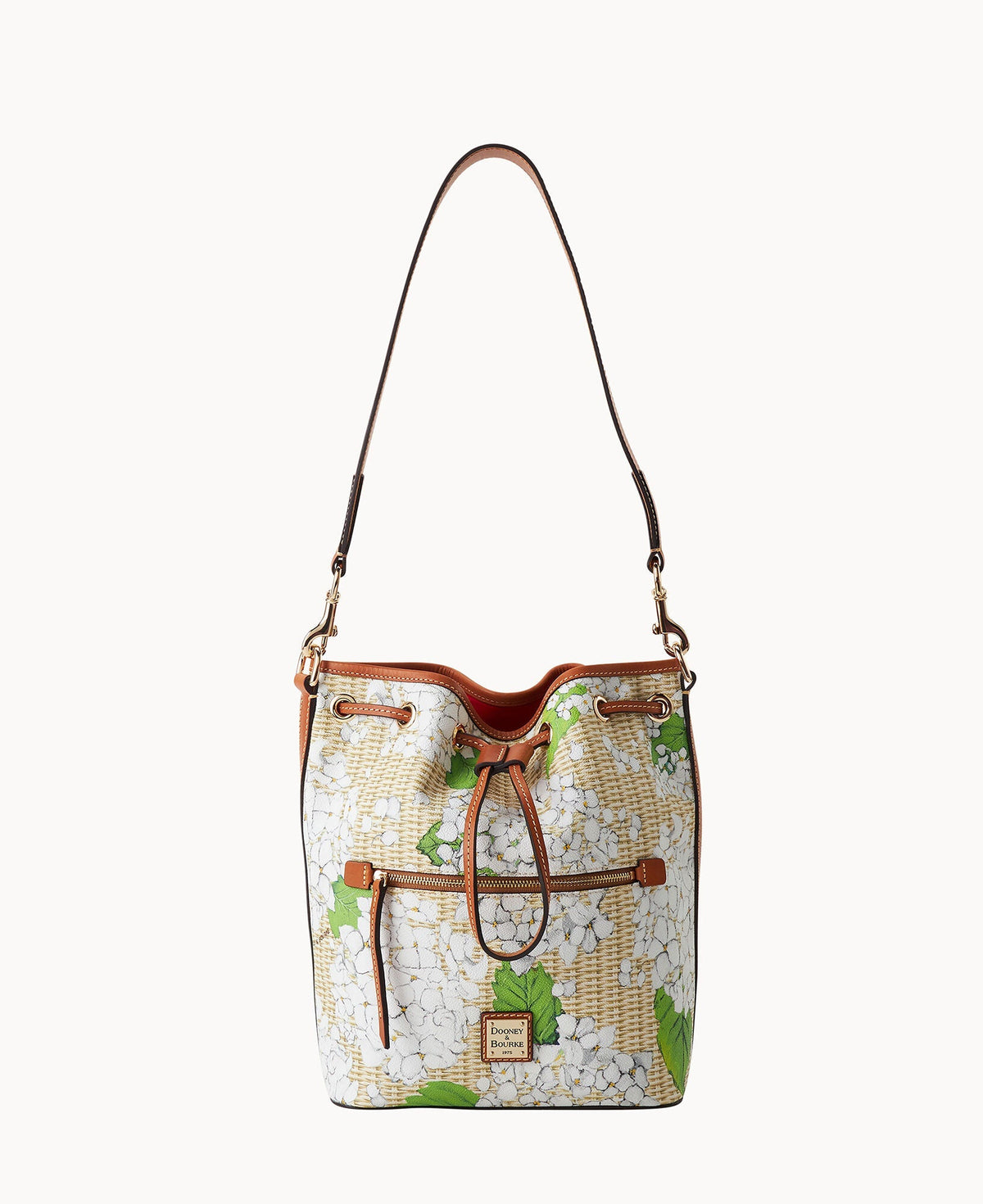 Hydrangea Basketweave Drawstring - White