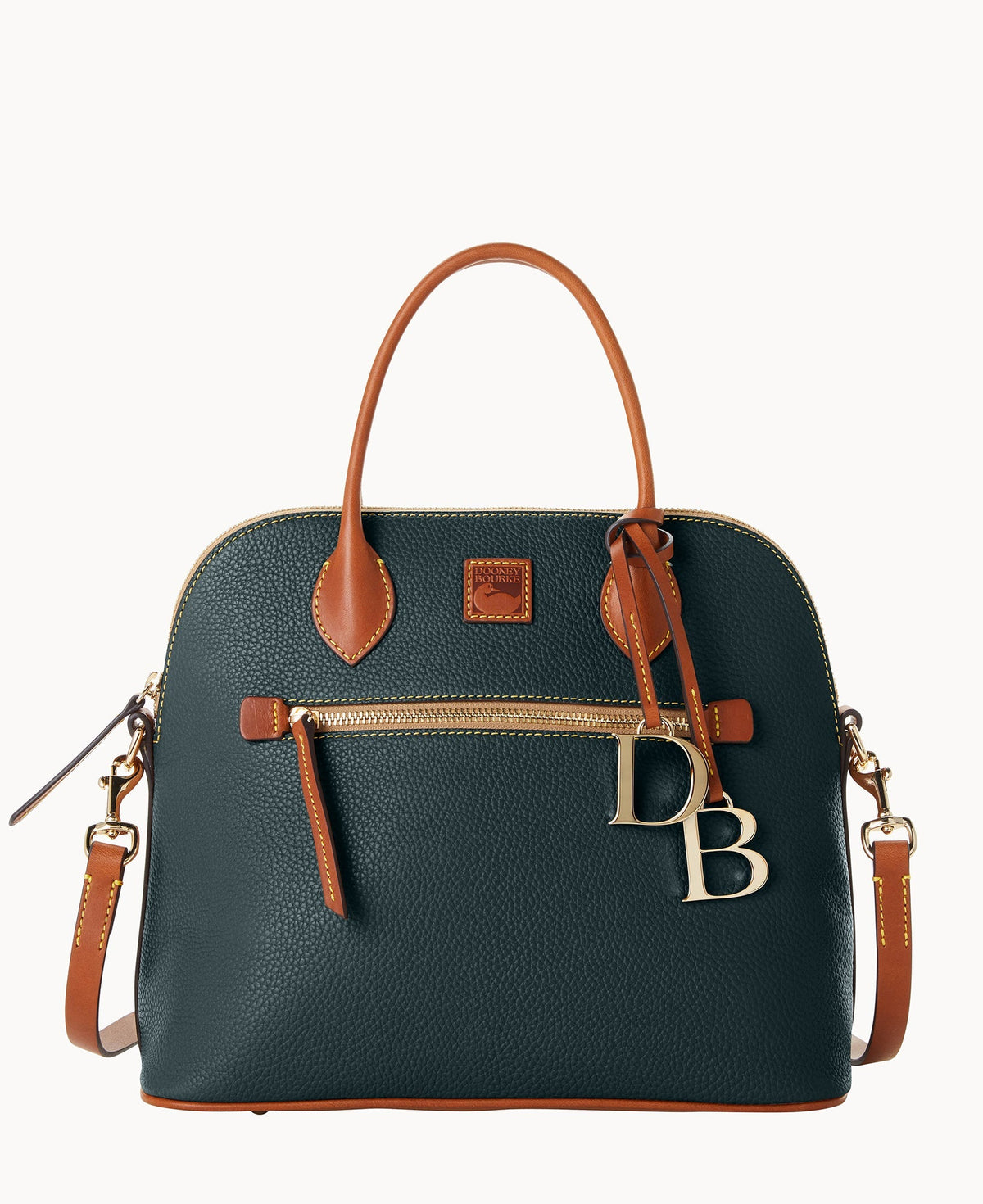 Pebble Grain Large Domed Satchel - Forest