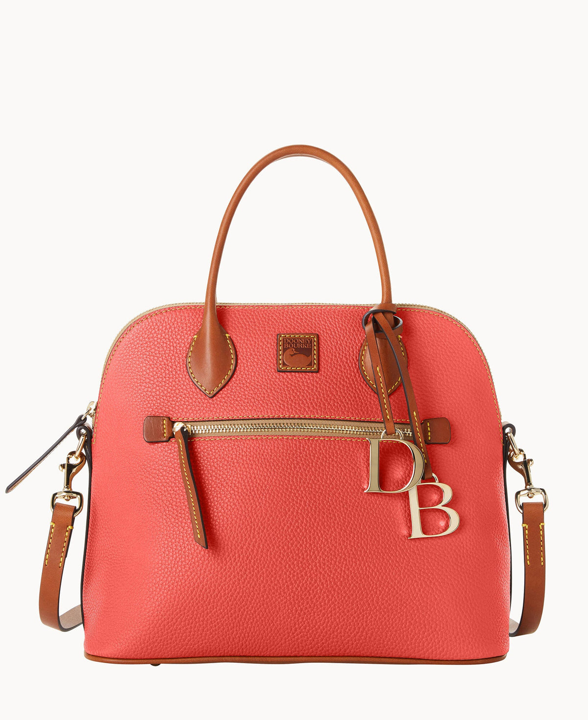 Pebble Grain Large Domed Satchel - Geranium