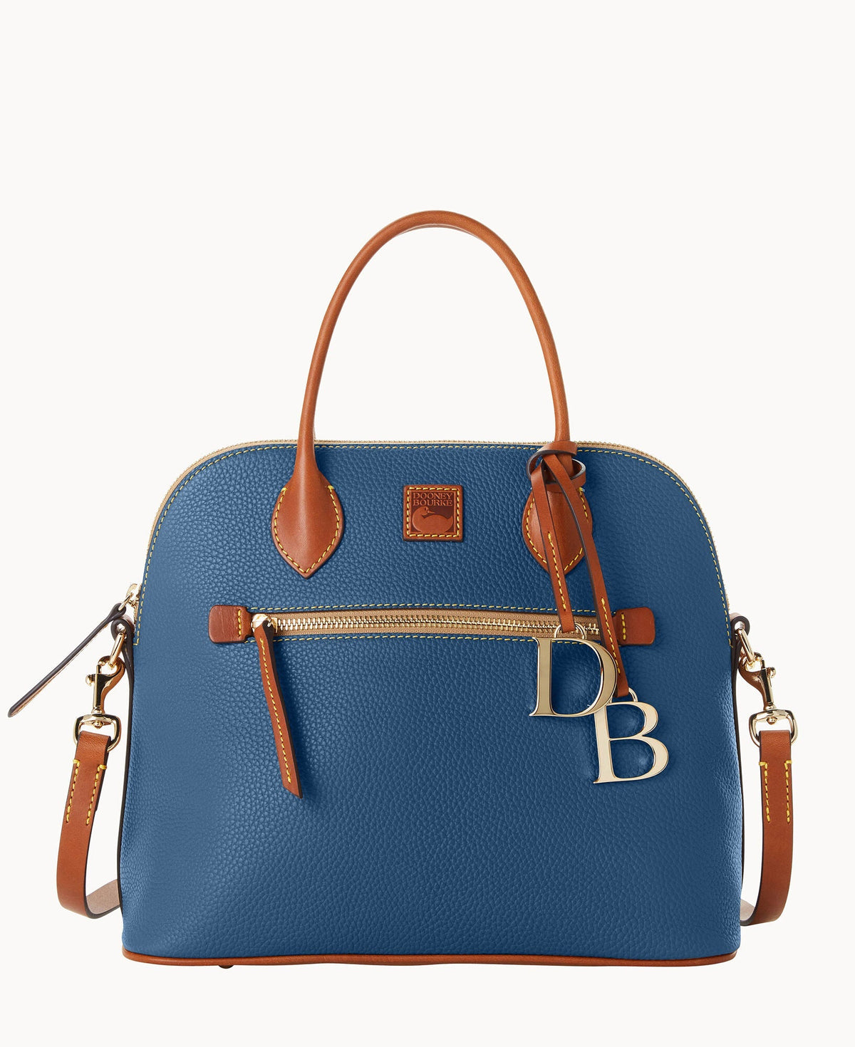 Pebble Grain Large Domed Satchel - Jeans