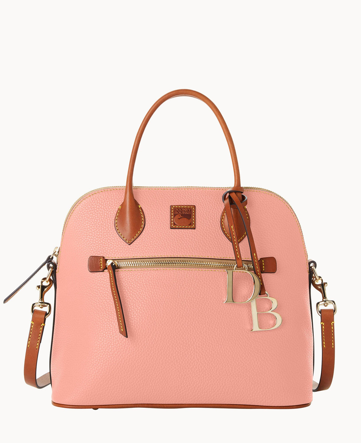 Pebble Grain Large Domed Satchel - Pale Pink