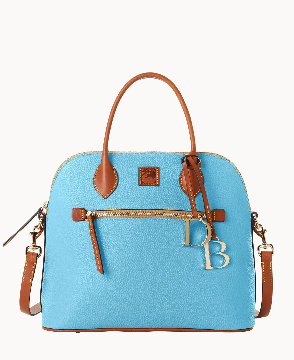 Pebble Grain Large Domed Satchel - Sky Blue