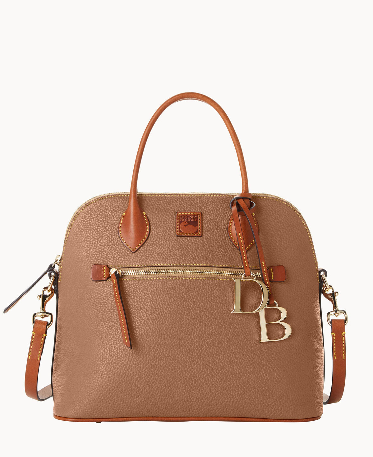 Pebble Grain Large Domed Satchel - Sand