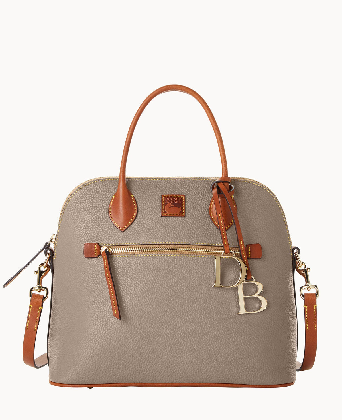 Pebble Grain Large Domed Satchel - Taupe