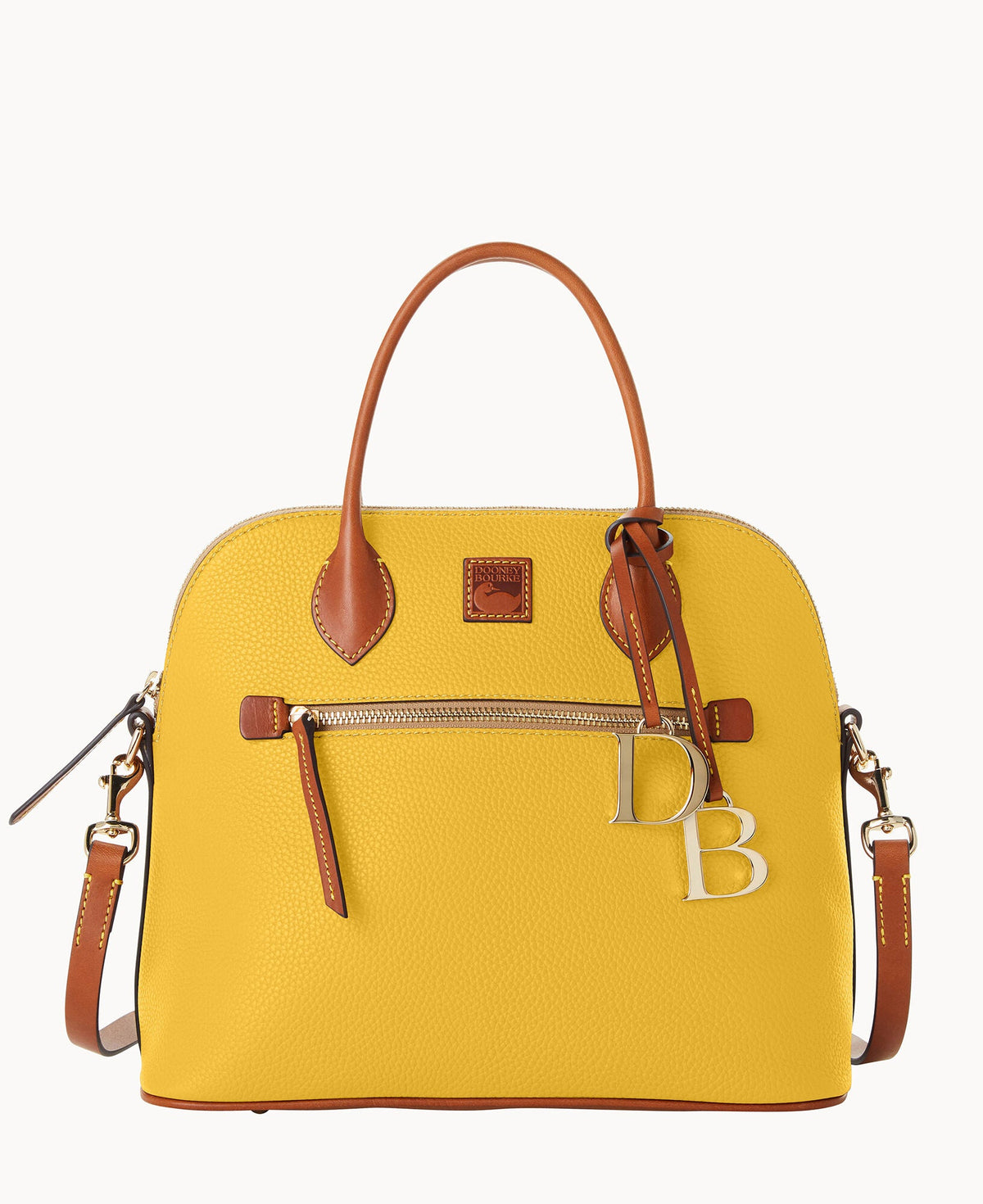 Pebble Grain Large Domed Satchel - Dandelion
