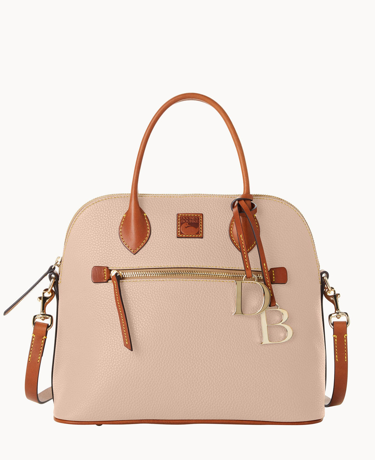 Pebble Grain Large Domed Satchel - Blush
