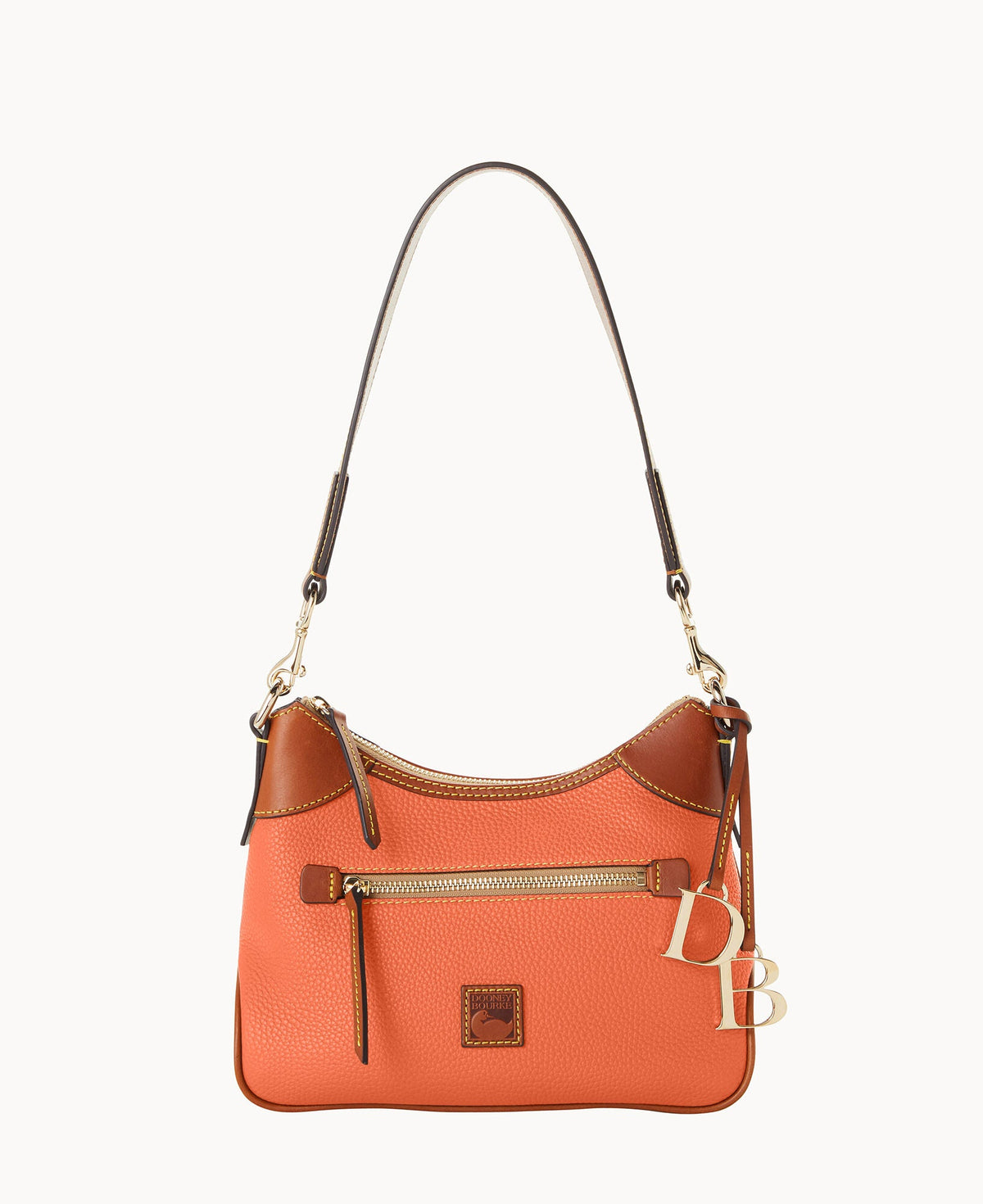 Pebble Grain Small Hobo - Coral