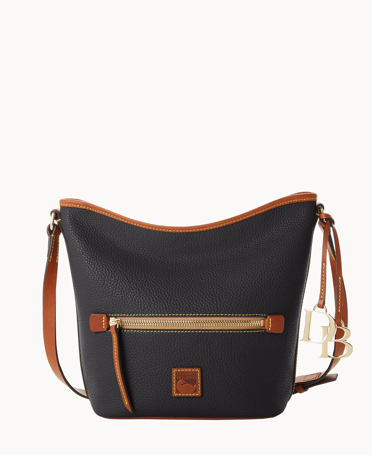 Pebble Grain Zip Sac - Black