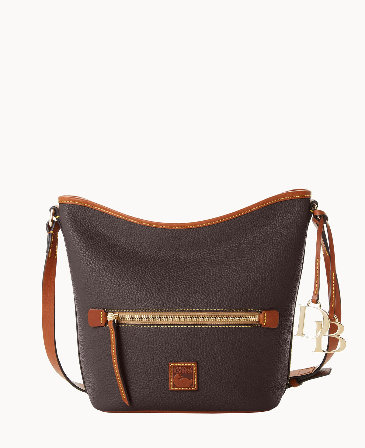 Pebble Grain Zip Sac - Brown Tmoro