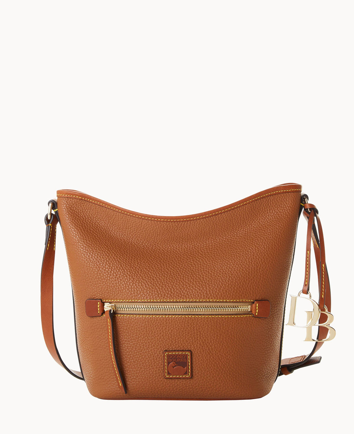 Pebble Grain Zip Sac - Caramel