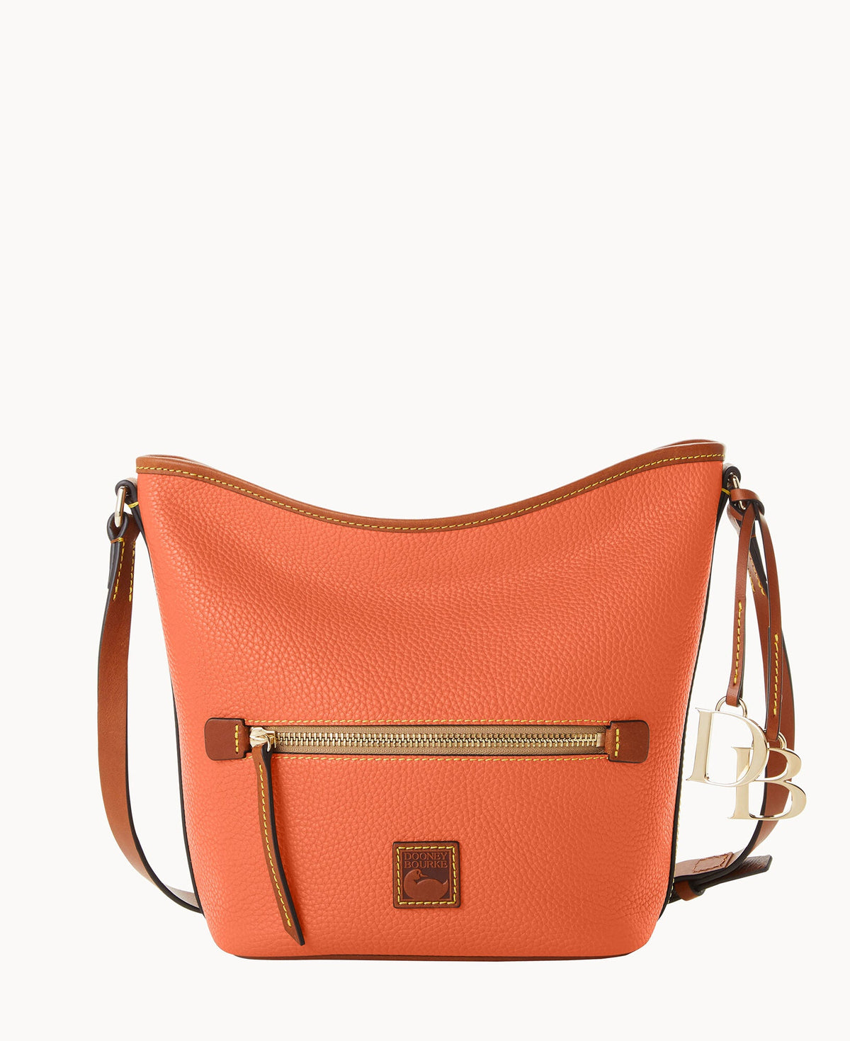 Pebble Grain Zip Sac - Coral