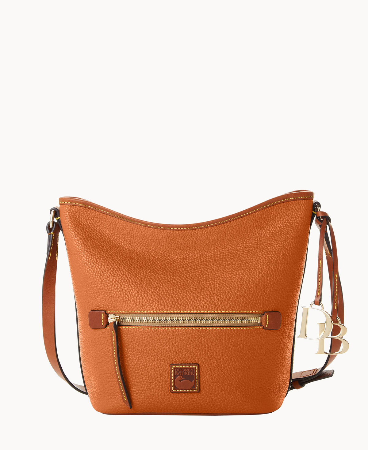 Pebble Grain Zip Sac - French Caramel