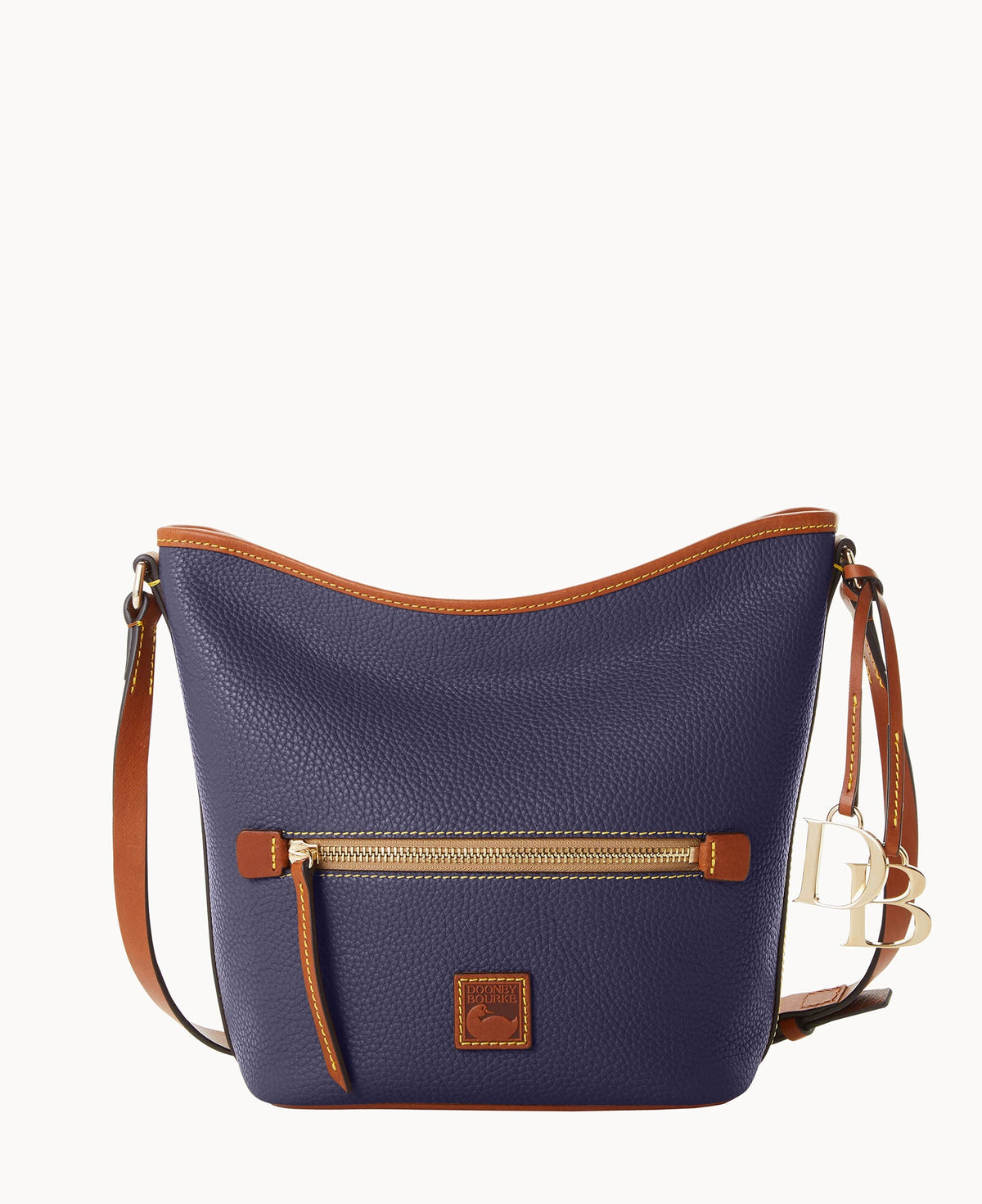 Pebble Grain Zip Sac - Midnight Blue