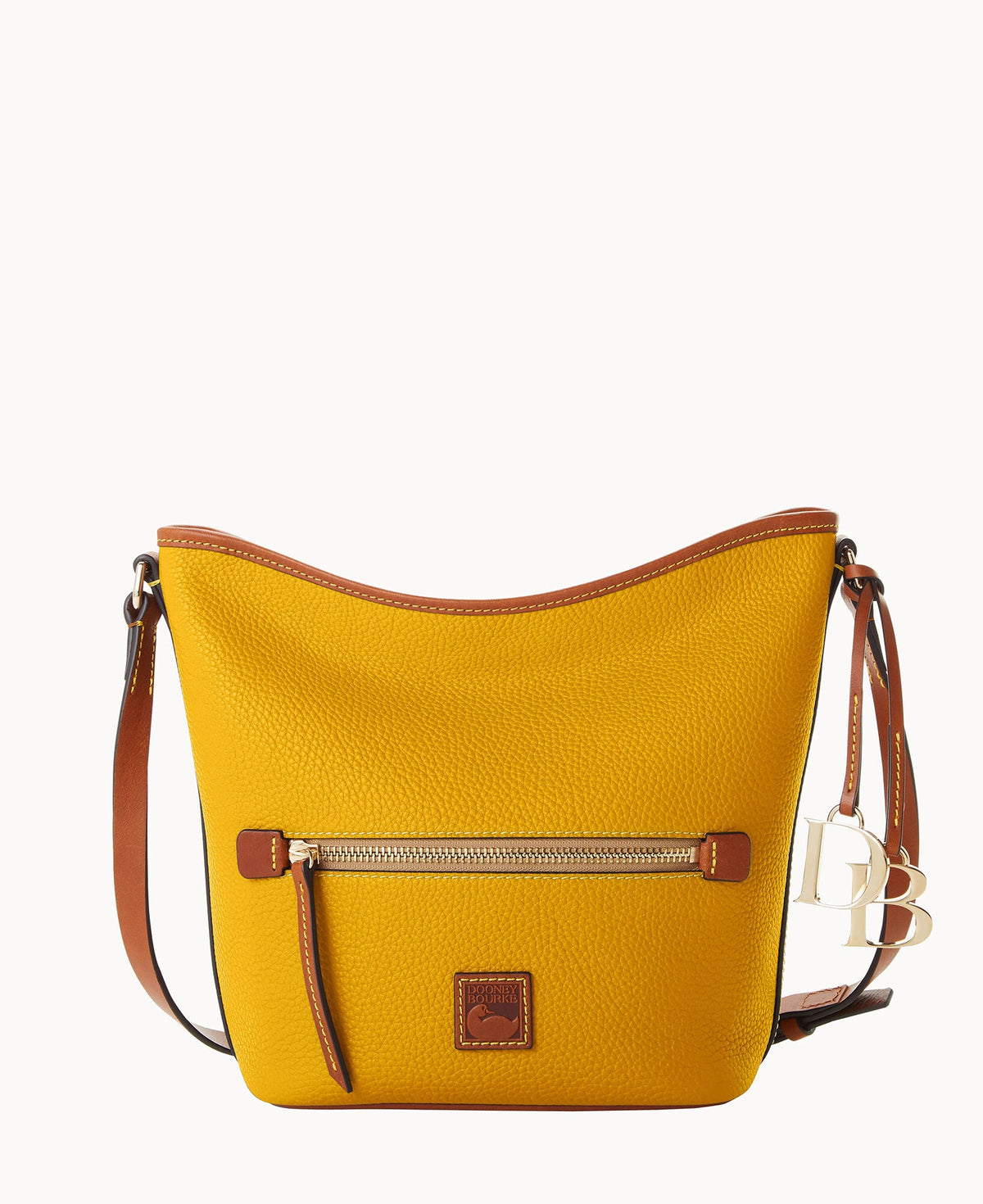 Pebble Grain Zip Sac - Mustard