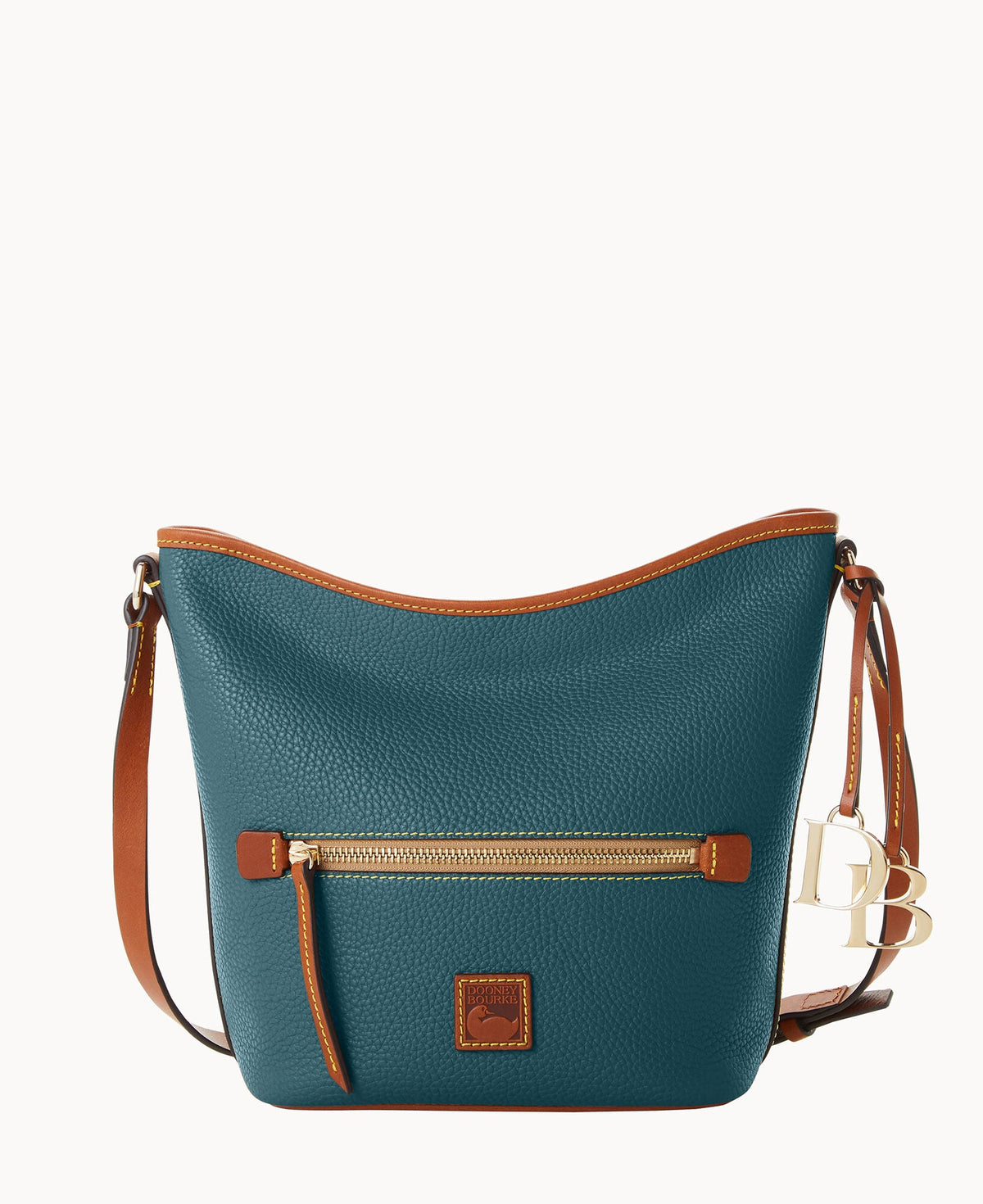 Pebble Grain Zip Sac - Teal