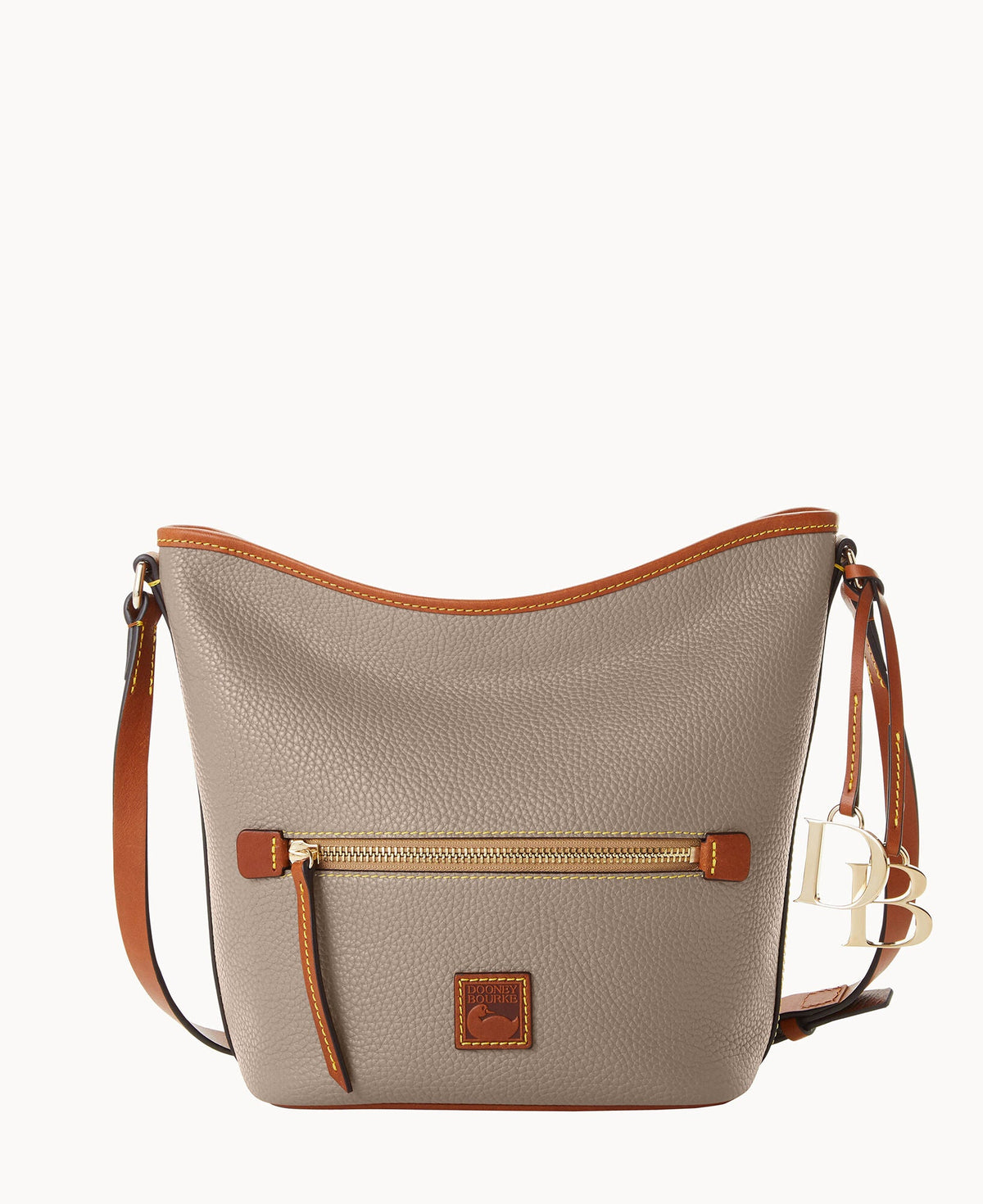 Pebble Grain Zip Sac - Taupe