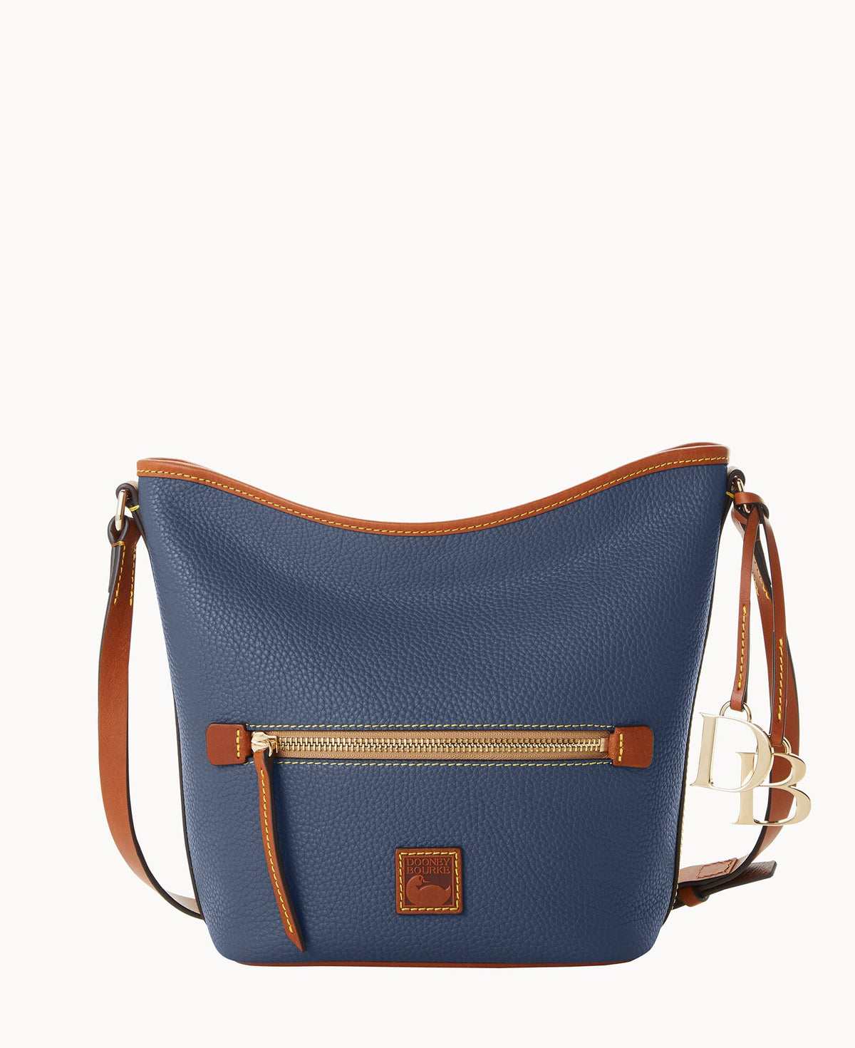 Pebble Grain Zip Sac - Steel Blue