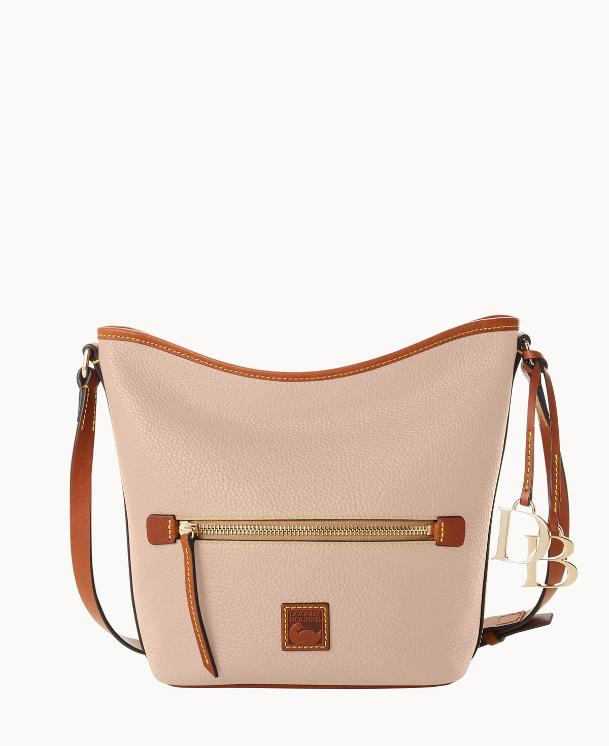 Pebble Grain Zip Sac - Blush