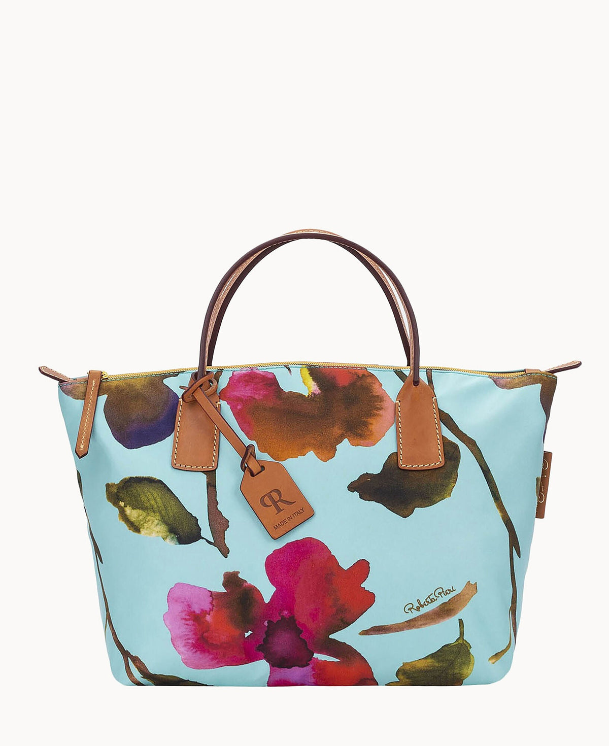 Roberta Pieri Flower Classic Small Robertina Tote - Light Blue