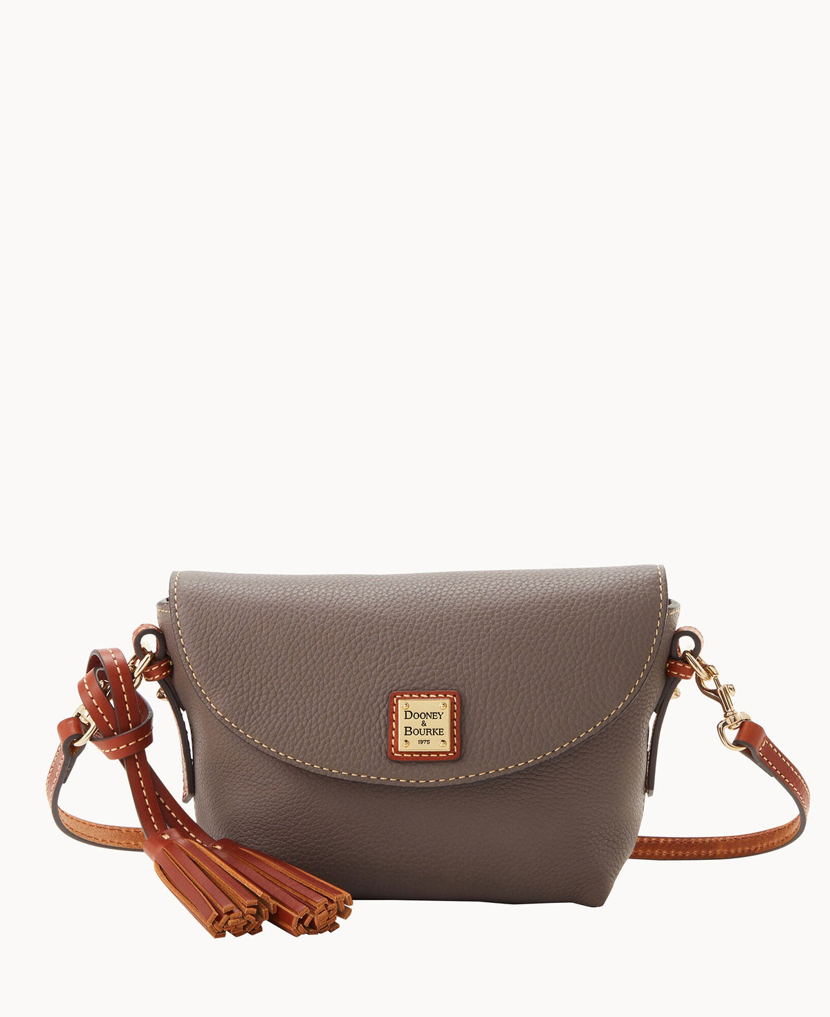 Pebble Grain Crossbody Saddle Bag