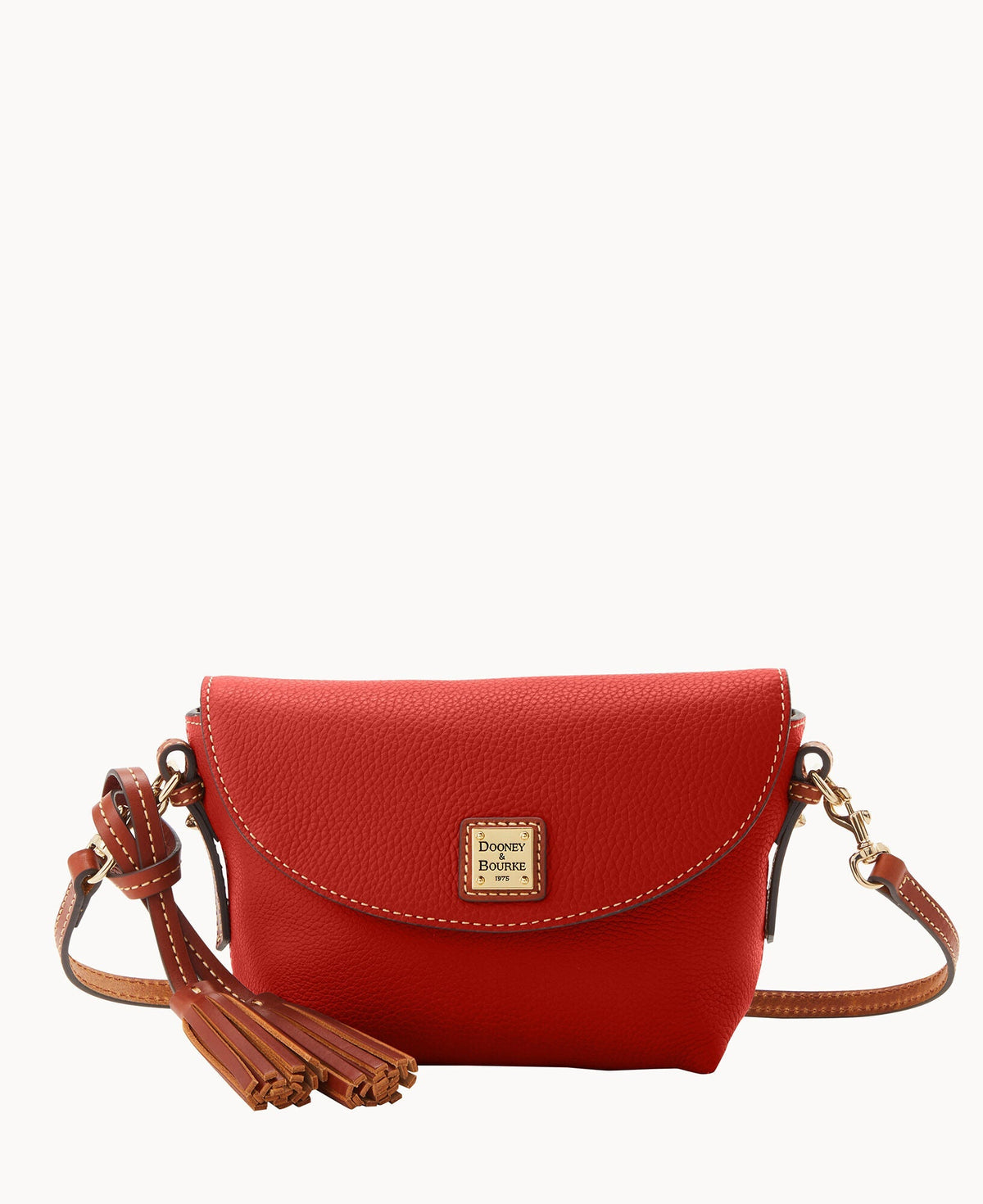 Pebble Grain Crossbody Saddle Bag - Terracotta