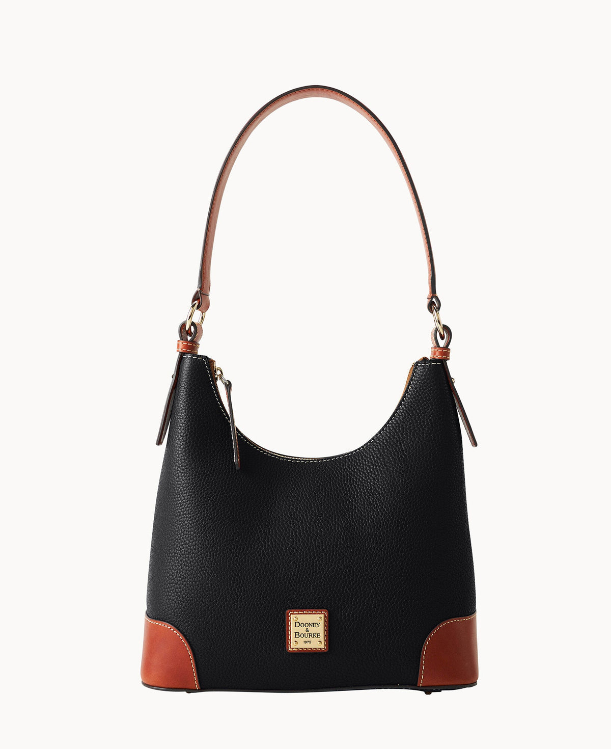 Pebble Grain Small Hobo - Black