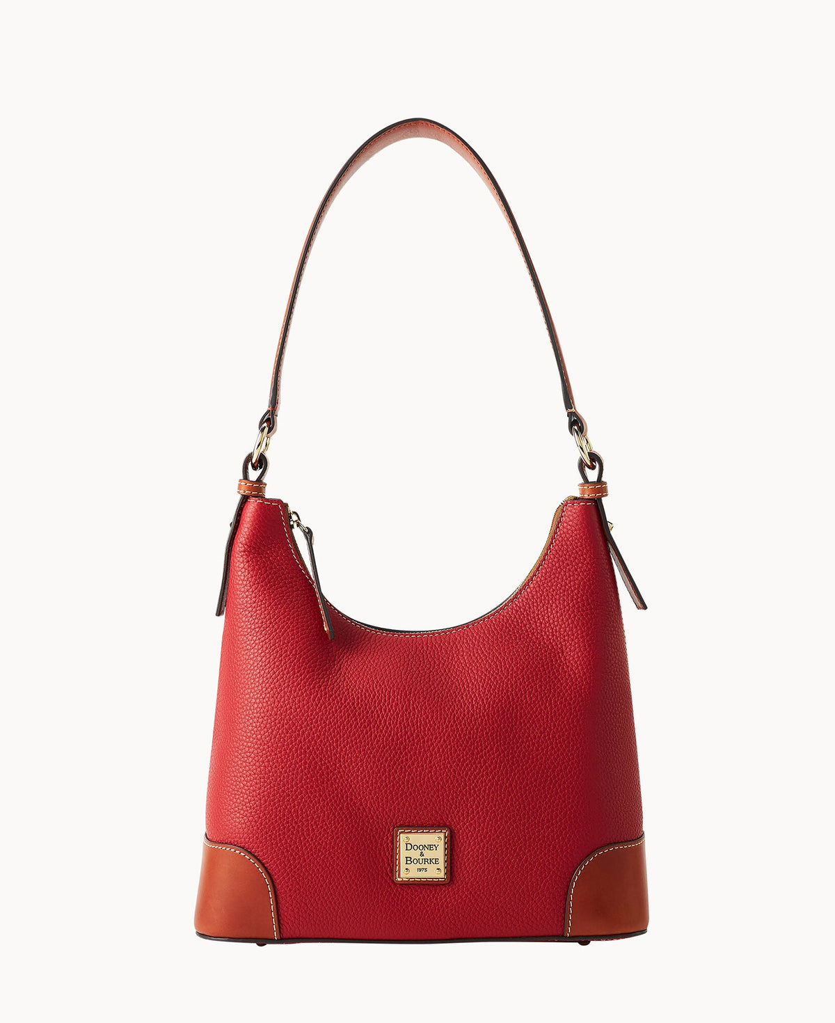 Pebble Grain Small Hobo - Red