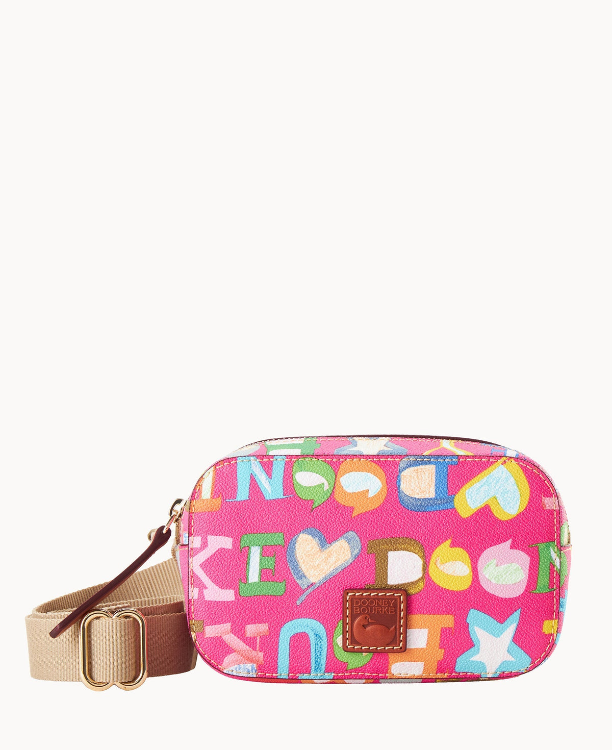 Doodle II Coated Cotton Belt Bag - Fuchsia
