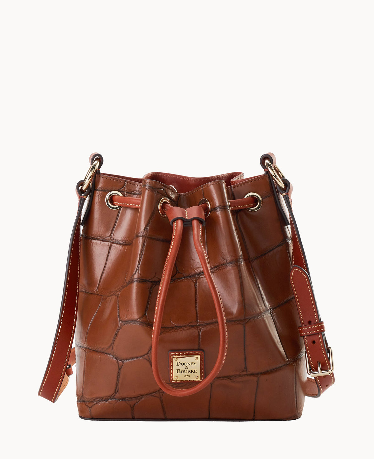 Denison Crossbody Drawstring - Cognac Tan
