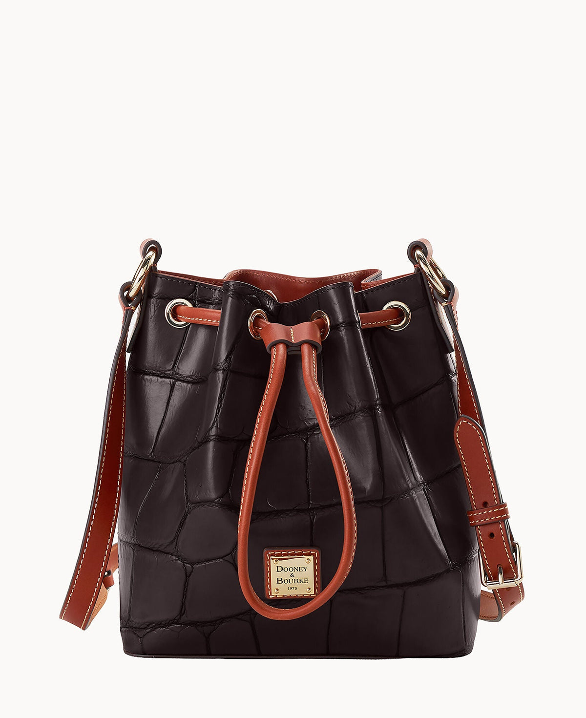 Denison Crossbody Drawstring - Espresso Tan