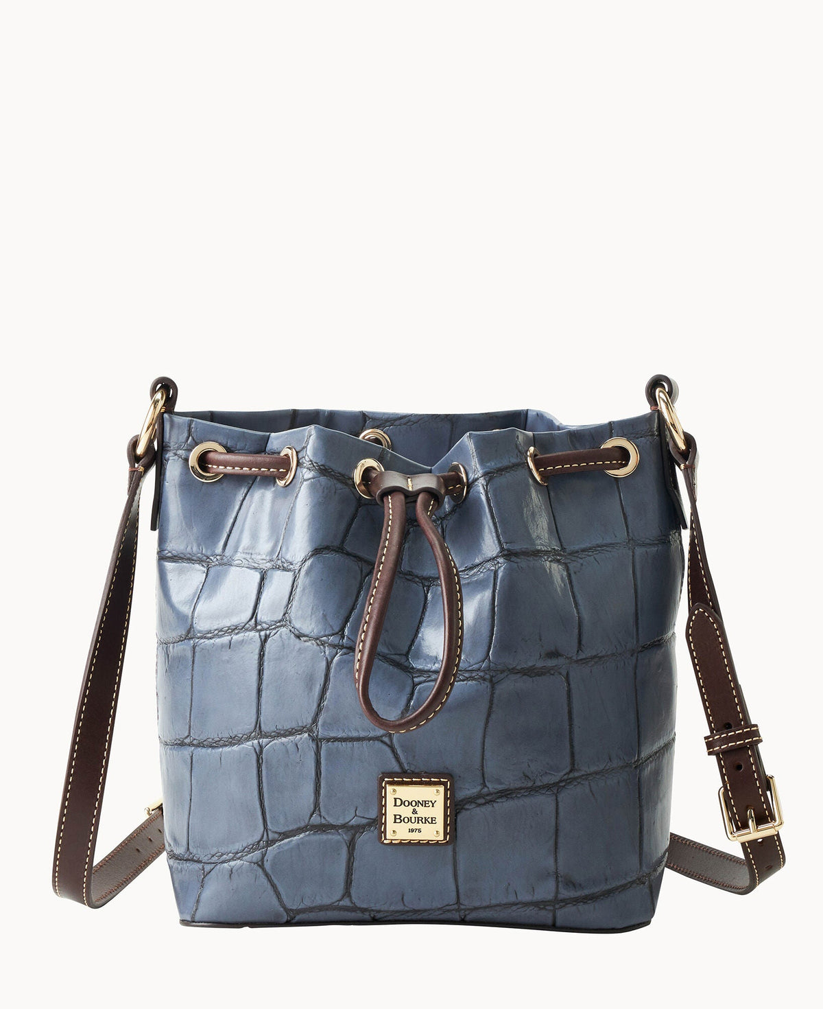 Denison Crossbody Drawstring - Steel Blue