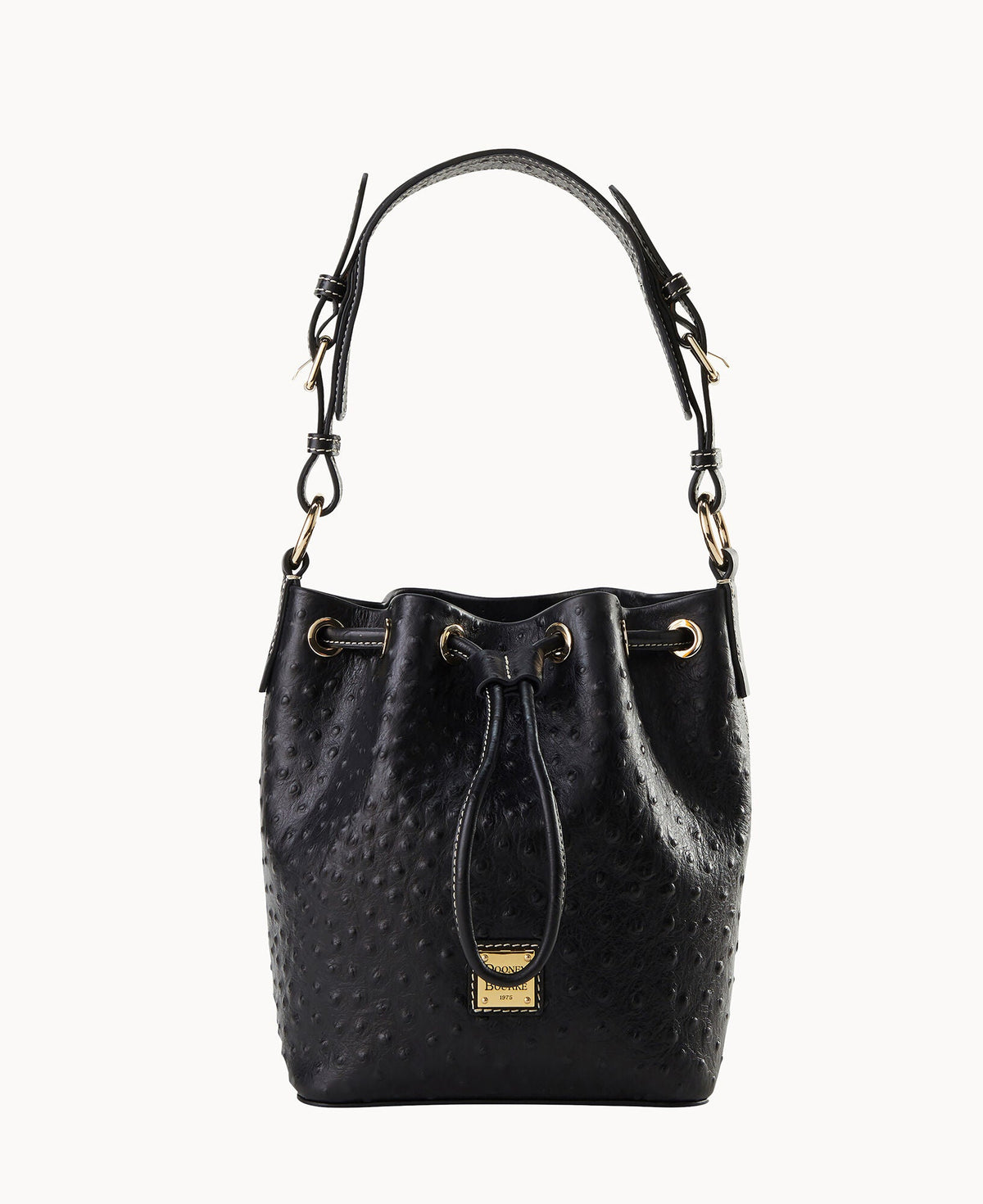 Ostrich Small Drawstring - Black
