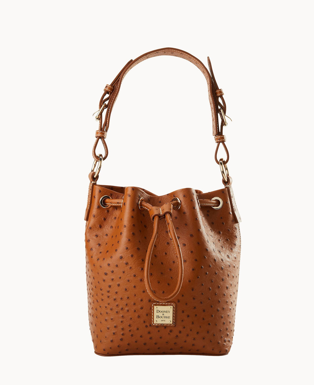Ostrich Small Drawstring - Caramel