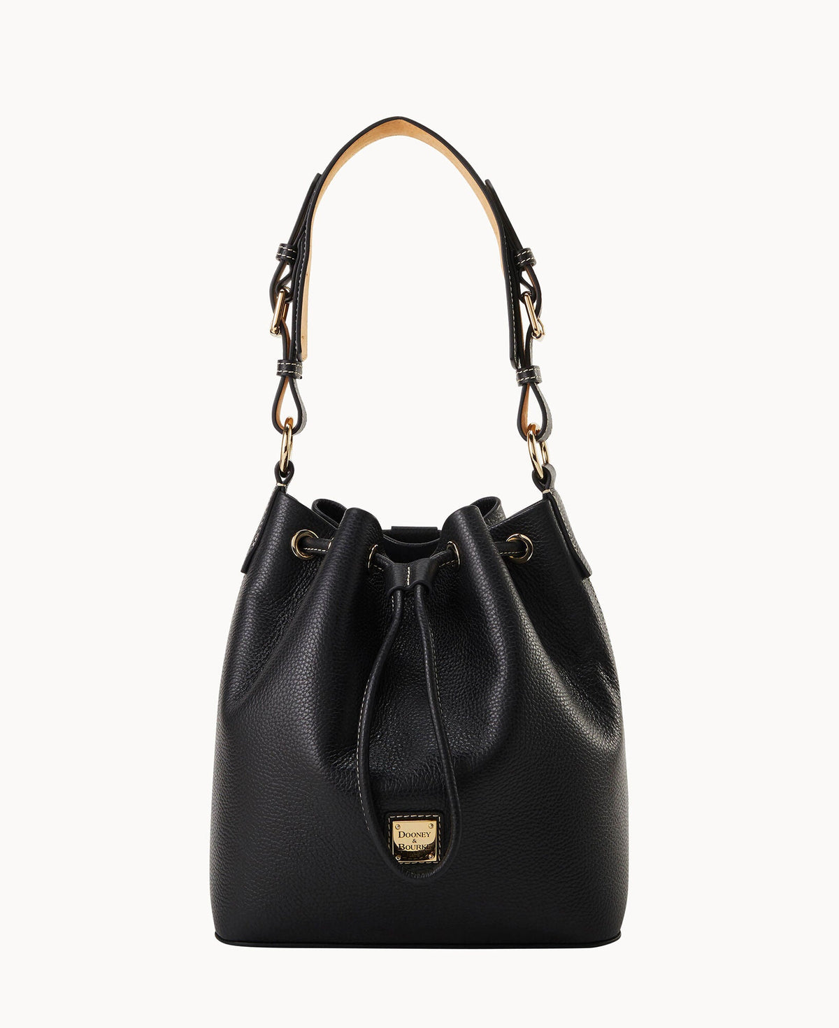Lucca Leather Drawstring - Black