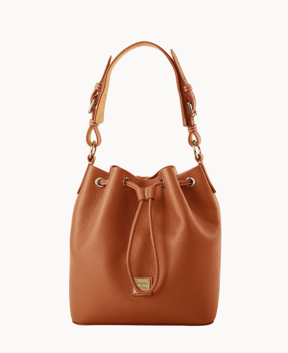 Lucca Leather Drawstring - Caramel
