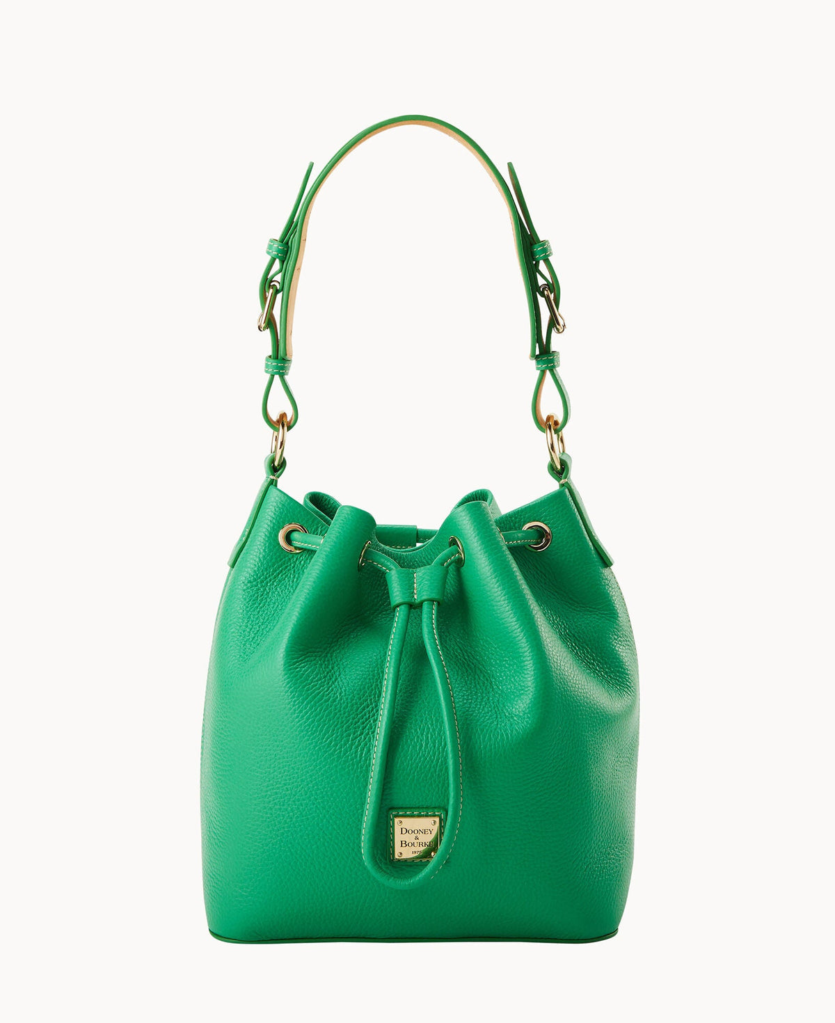 Lucca Leather Drawstring - Kelly Green