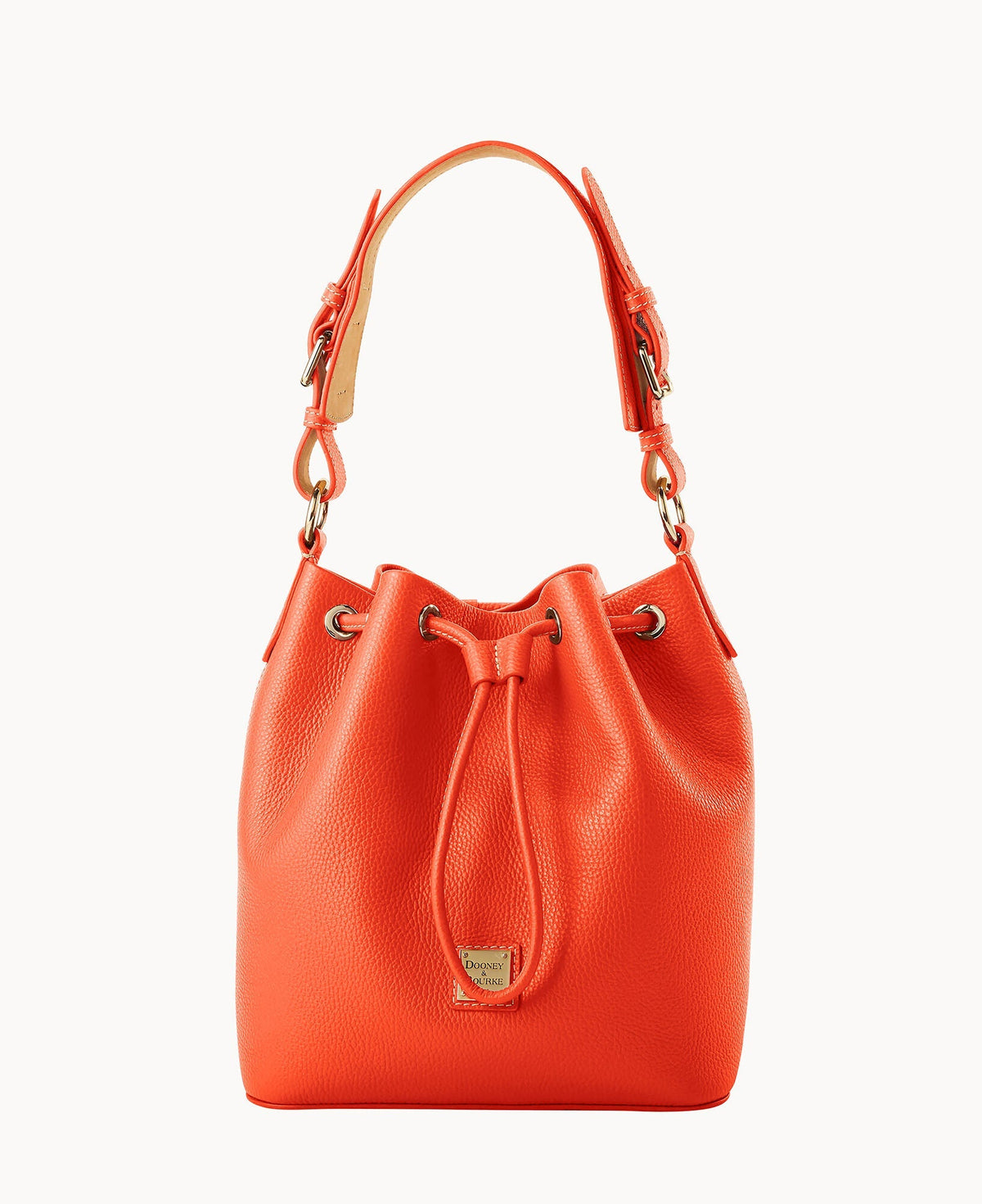 Lucca Leather Drawstring - Persimmon