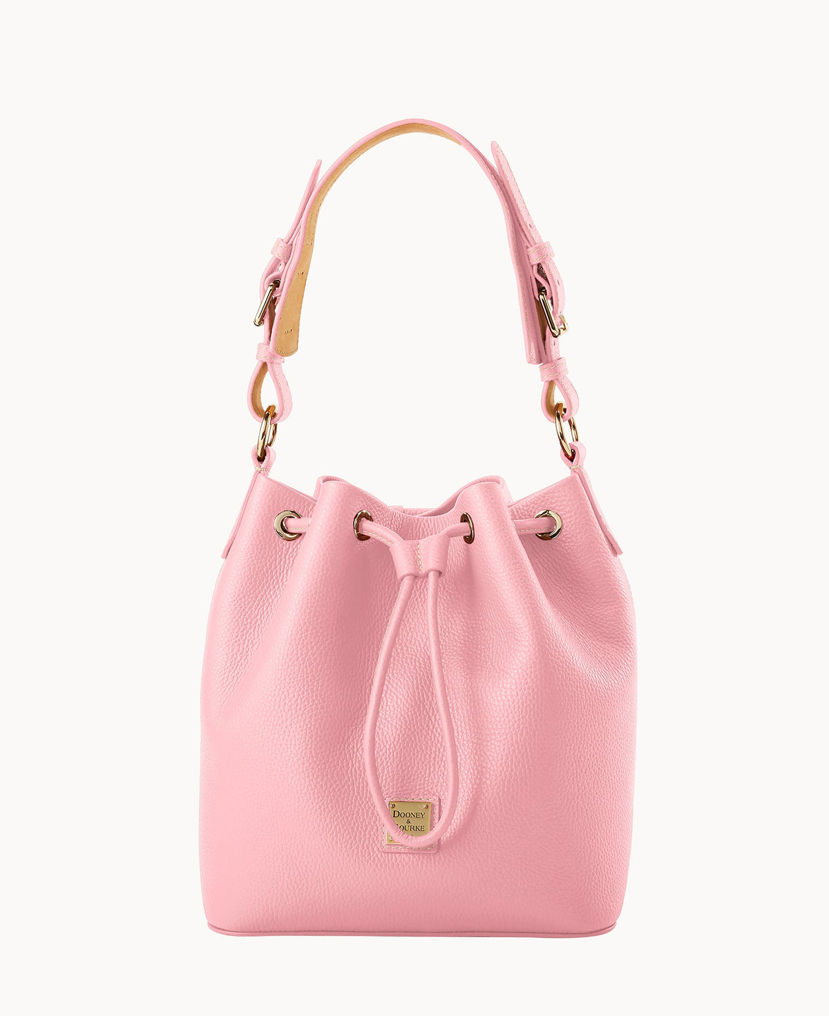 Lucca Leather Drawstring - Pale Pink
