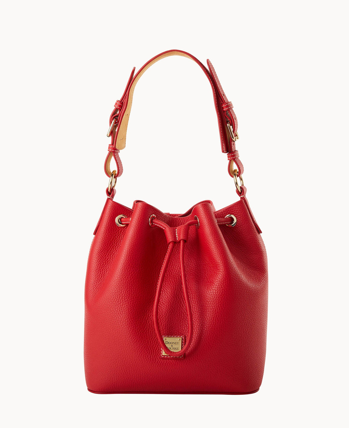 Lucca Leather Drawstring - Red