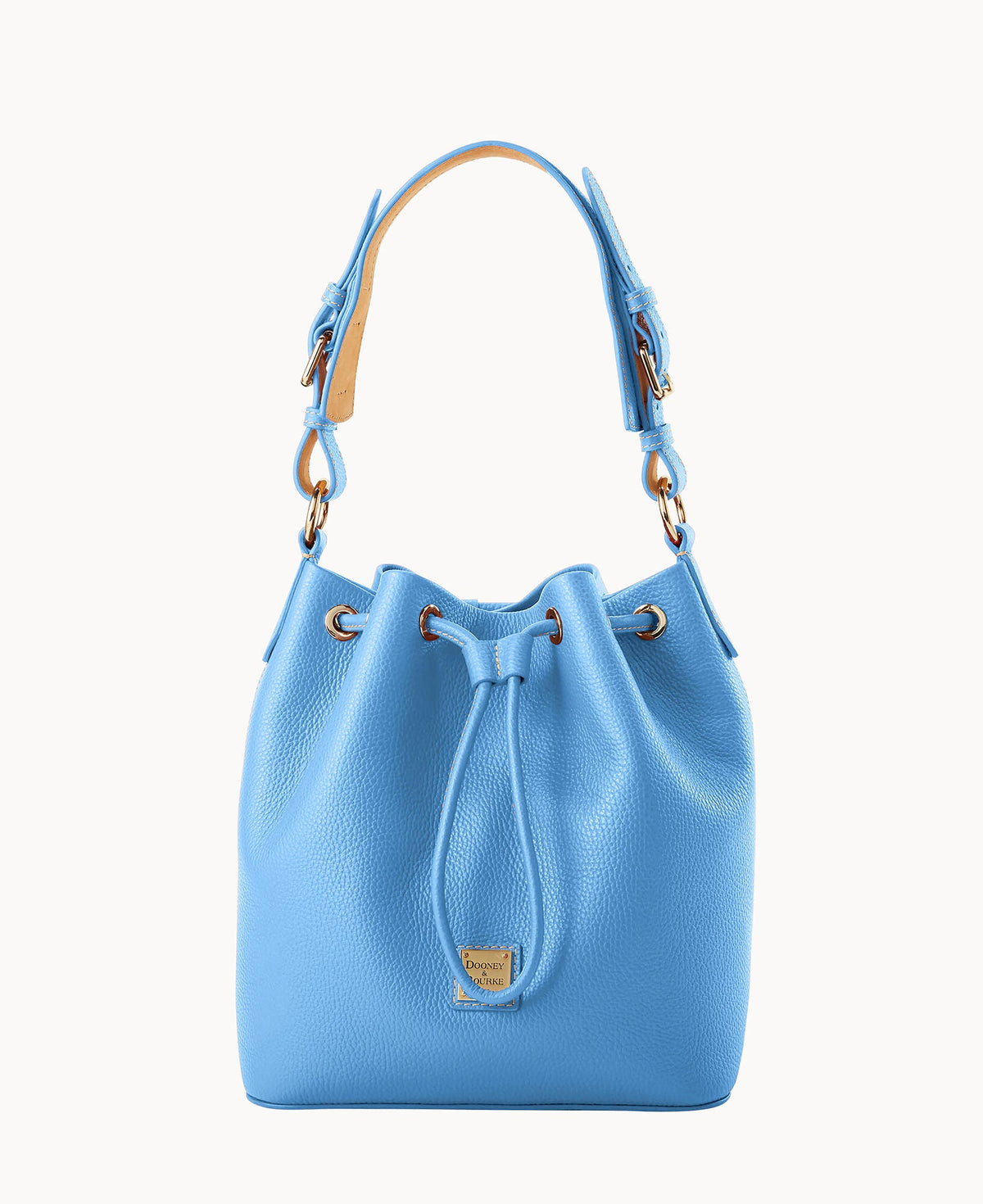 Lucca Leather Drawstring - Azure