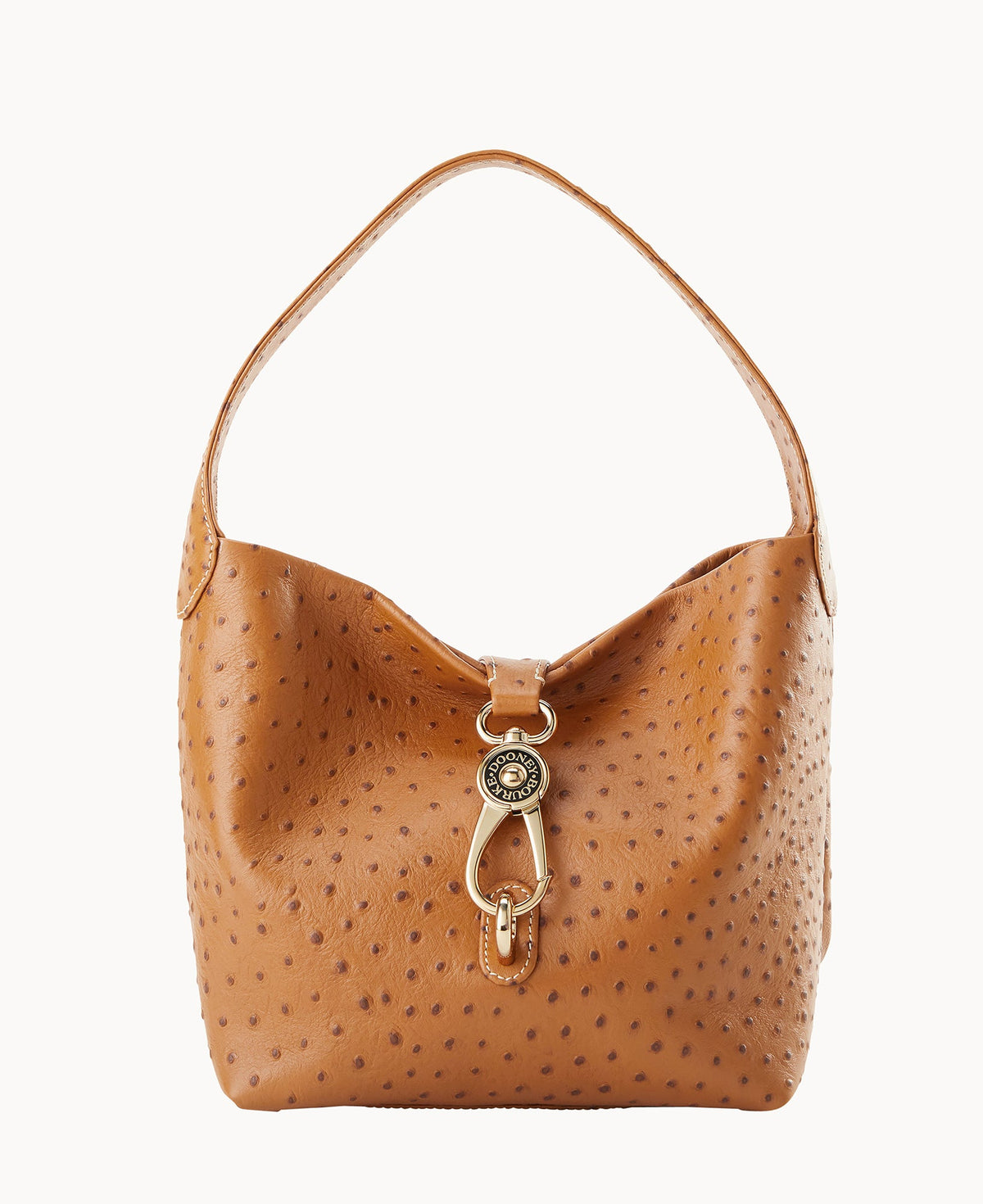Ostrich Logo Lock Hobo - Amber