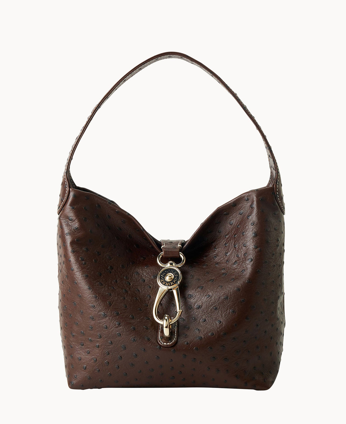 Ostrich Logo Lock Hobo - Brown Tmoro