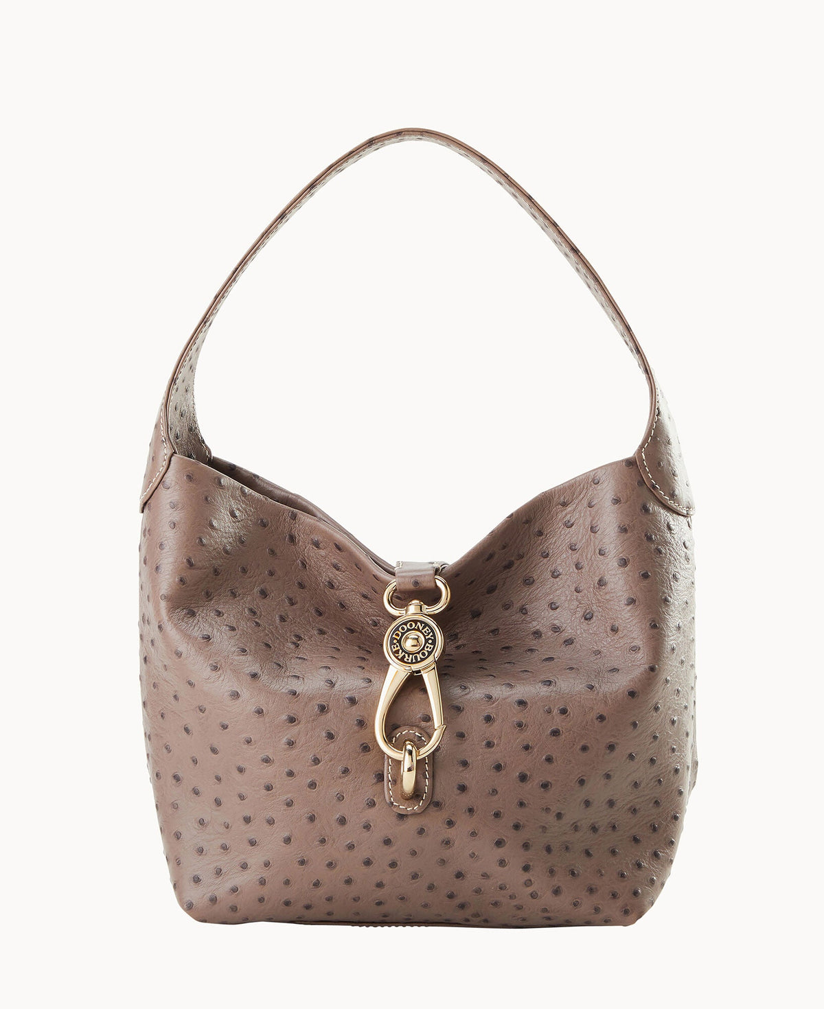 Ostrich Logo Lock Hobo - Elephant