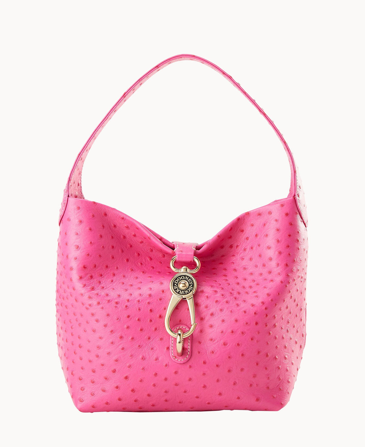 Ostrich Logo Lock Hobo - Fuchsia