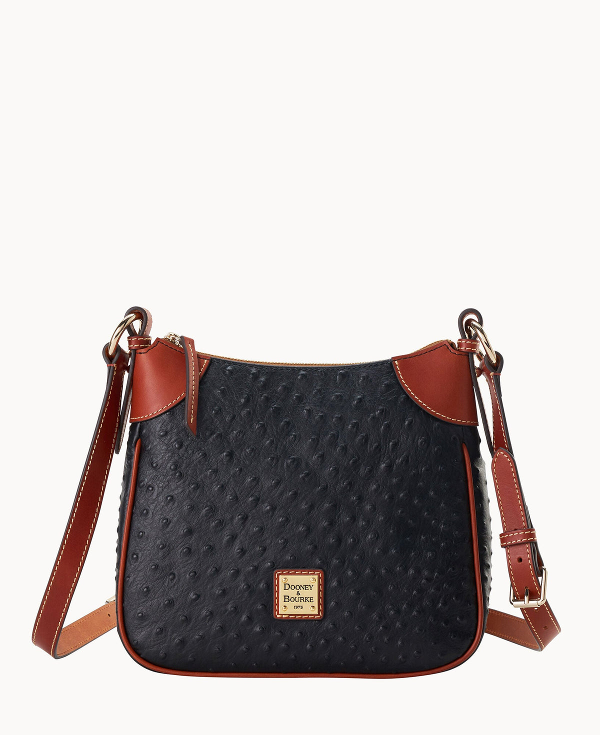 Ostrich Crossbody - Black