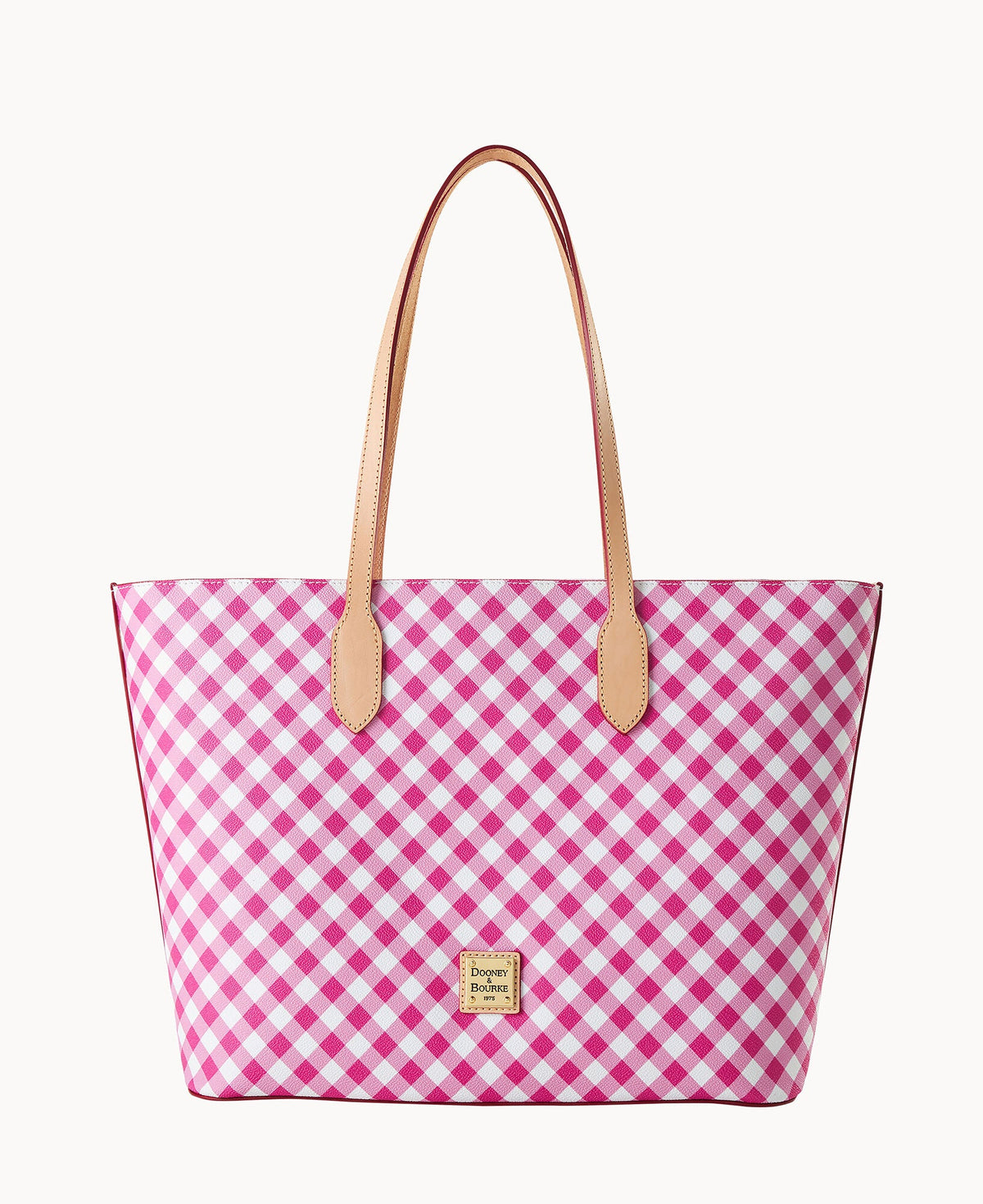 Gingham II Large Tote - Hot Pink