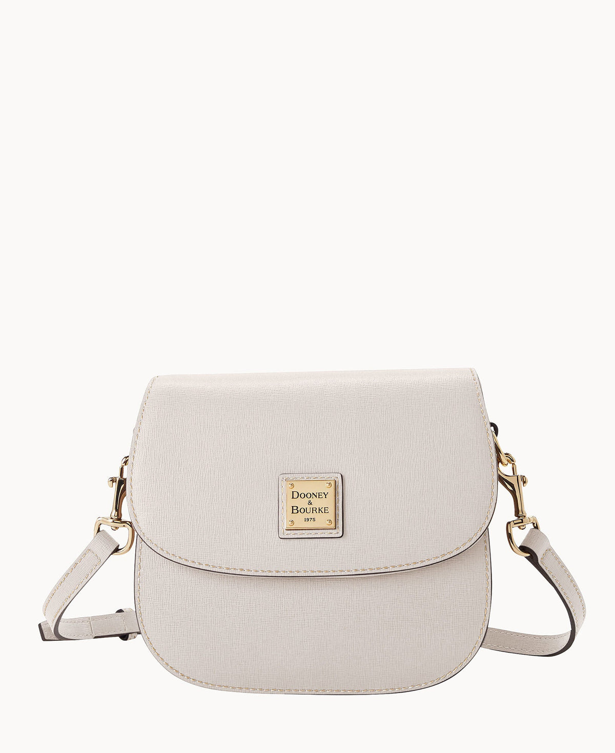 Saffiano Saddle Bag - Ecru
