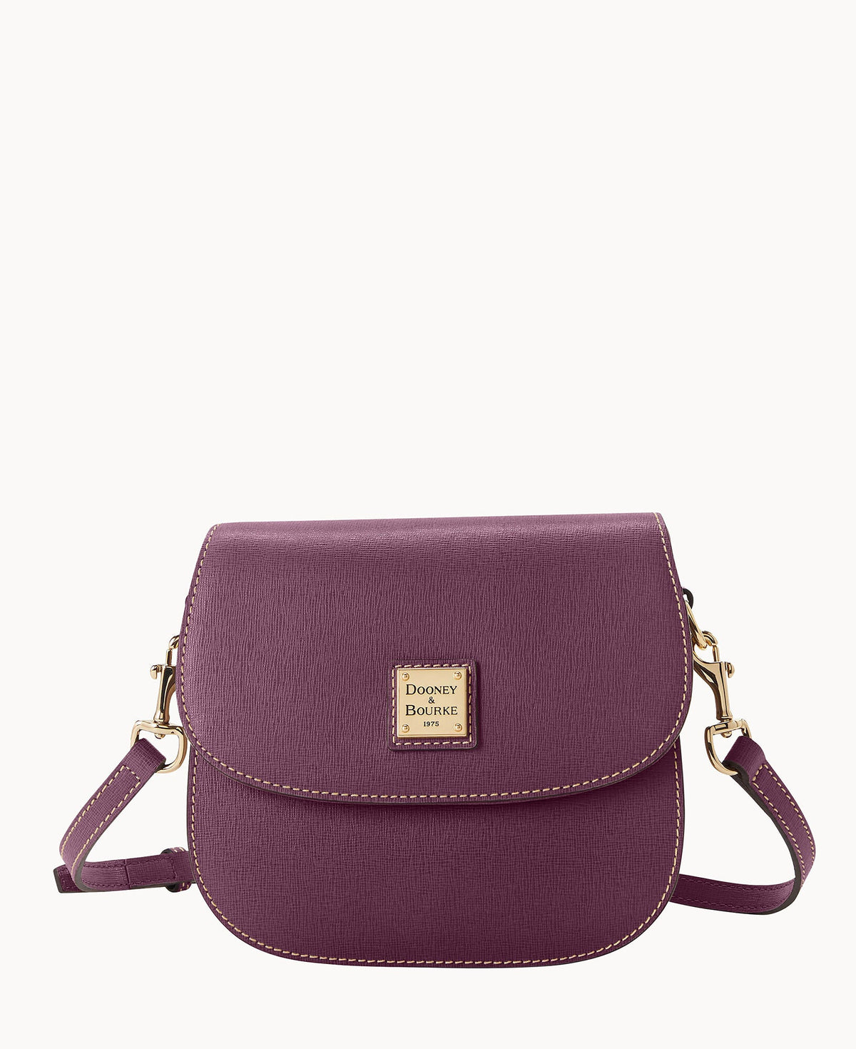 Saffiano Saddle Bag - Plum Wine
