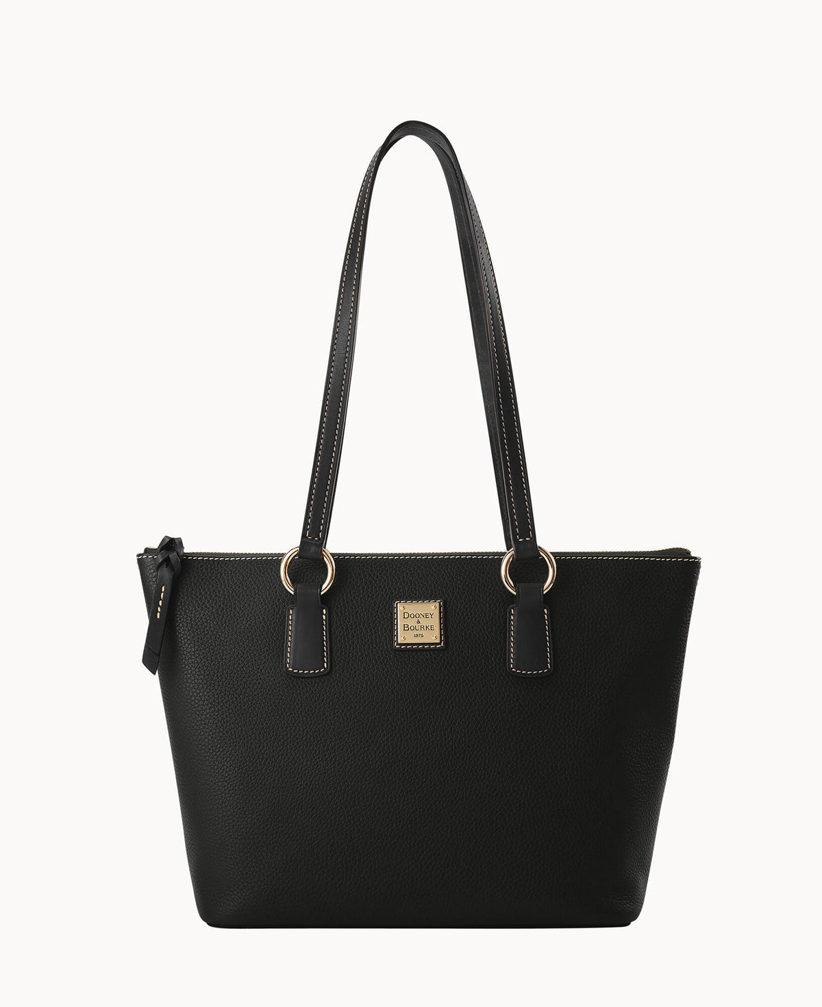 Pebble Grain Small Wren Zip Tote - Black Black